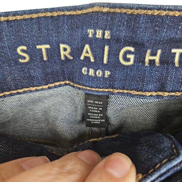 White House Black Market Grommet Hem The Straight Crop Jeans Mid Rise Size 6 - Picture 6 of 9